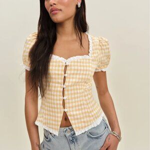 NWT Reformation Rosemary Linen Top